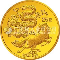 龍馬金銀紀念幣1/4盎司圓形金質(zhì)紀念幣