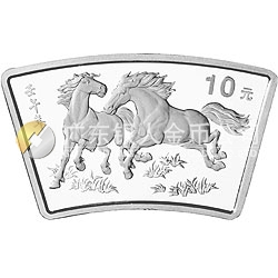 2002中國壬午（馬）年金銀紀念幣1盎司扇形銀質(zhì)紀念幣