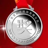 2013年12月：定制廣東百斯盾服裝公司純銀獎(jiǎng)牌