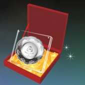 2014年11月：訂制深圳金溢科技合作伙伴純銀紀(jì)念盤(pán)定制