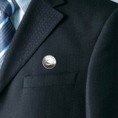 2015年3月定制　中經萬達純銀徽章定做、千足銀徽章制作