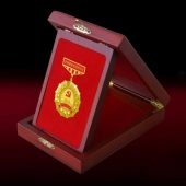 2015年10月設(shè)計(jì)定制　中共安康市委突出貢獻(xiàn)獎(jiǎng)獎(jiǎng)?wù)露ㄖ浦谱? title=