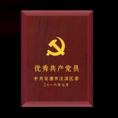 2016年6月定制　漢濱區委組織部優秀共產黨員獎章定制
