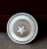 民主同盟和平20周年紀(jì)念活動(dòng)慶典純銀紀(jì)念幣,銀質(zhì)紀(jì)念章