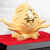 純金壽桃定制黃金壽桃，絨沙金壽桃，千足鑄金壽桃