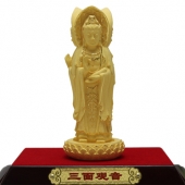 純金觀音、千足鑄金觀音擺件、絨沙金觀音佛像