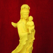 電鑄絨沙金觀音送子純金擺件禮品、絨沙金工藝品